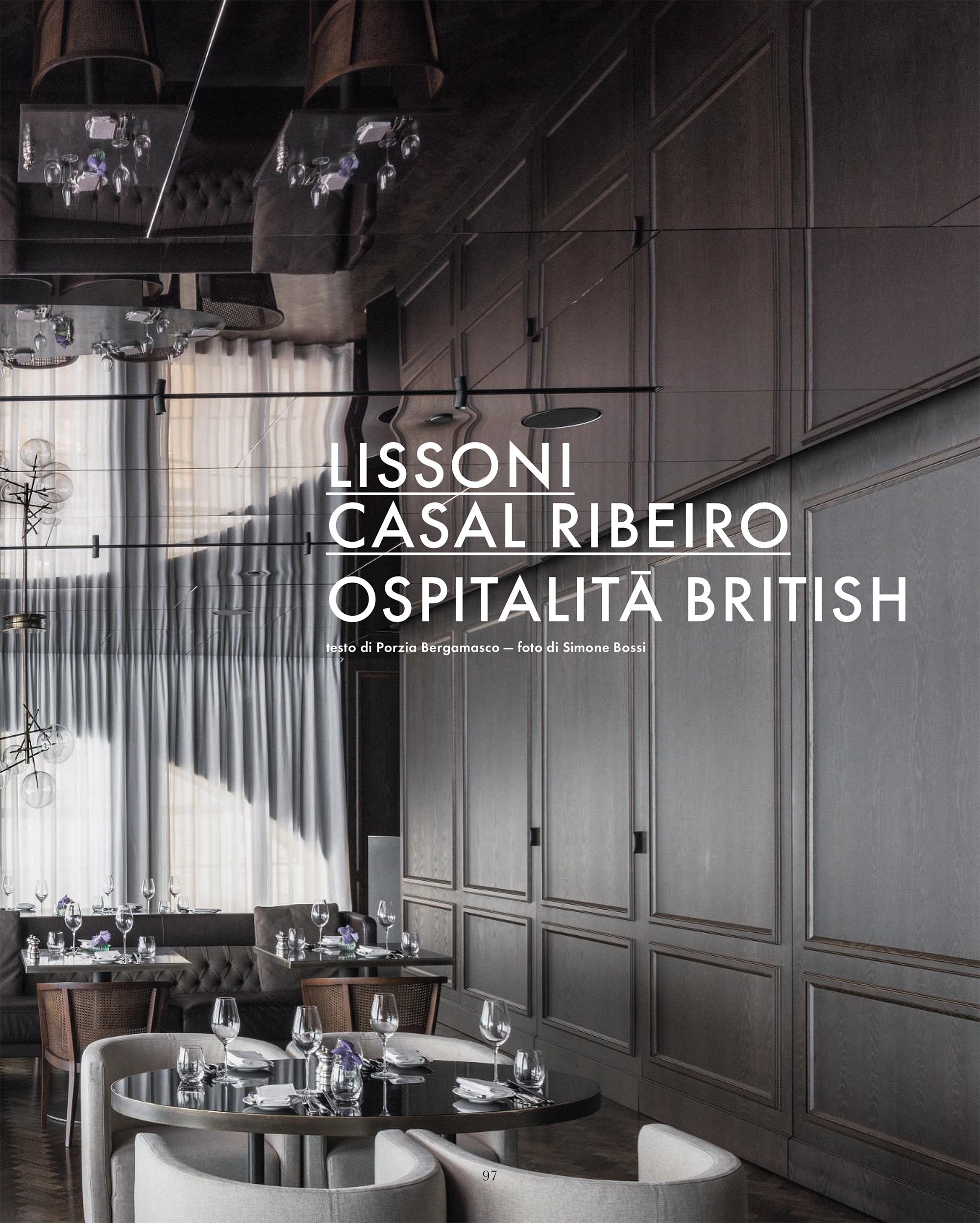 Lissoni Casal Ribeiro interior design of the Hotel Café Royal in London