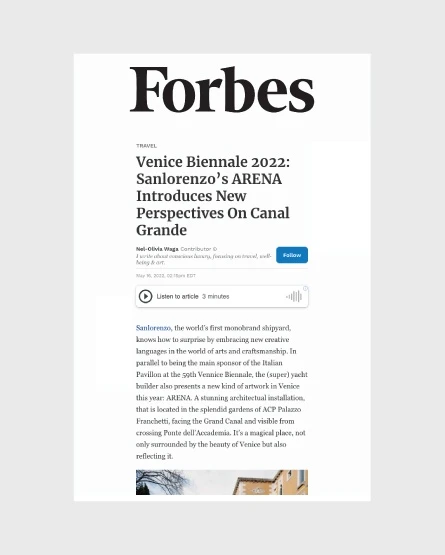 forbes.com - Sanlorenzo, Arena