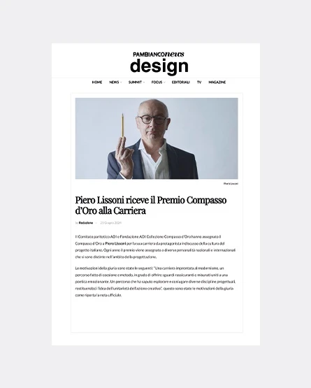 pambianconews.com- Piero Lissoni, Compasso d’Oro Career Award