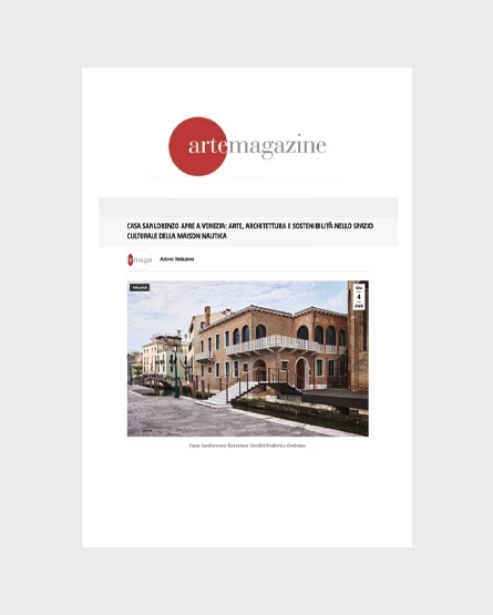 artemagazine.it- Casa Sanlorenzo, Venice